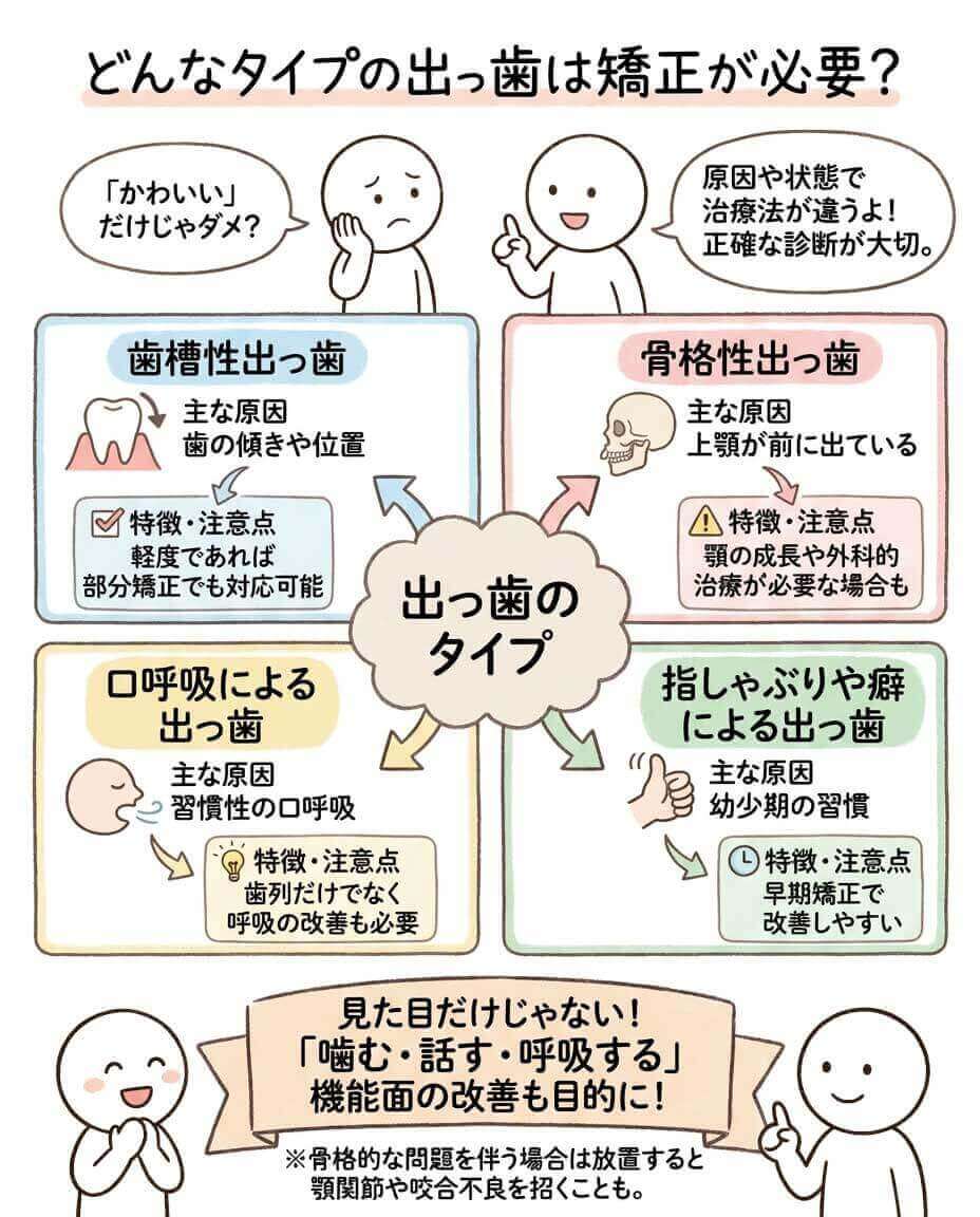 【図解】どんなタイプの出っ歯は矯正が必要？