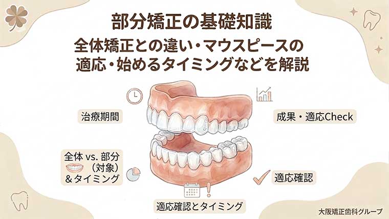 部分矯正の基礎知識｜全体矯正との違い・マウスピースの適応・始めるタイミングなどを解説