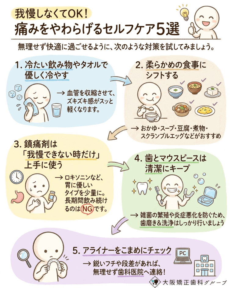 インビザラインの痛みをやわらげるセルフケア