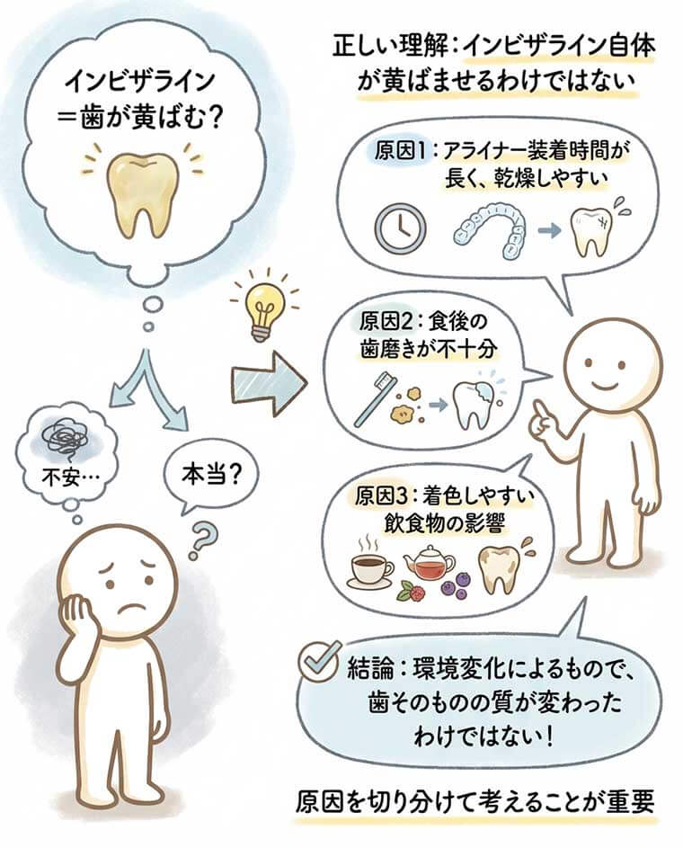 【図解】インビザラインで歯が黄ばむ？