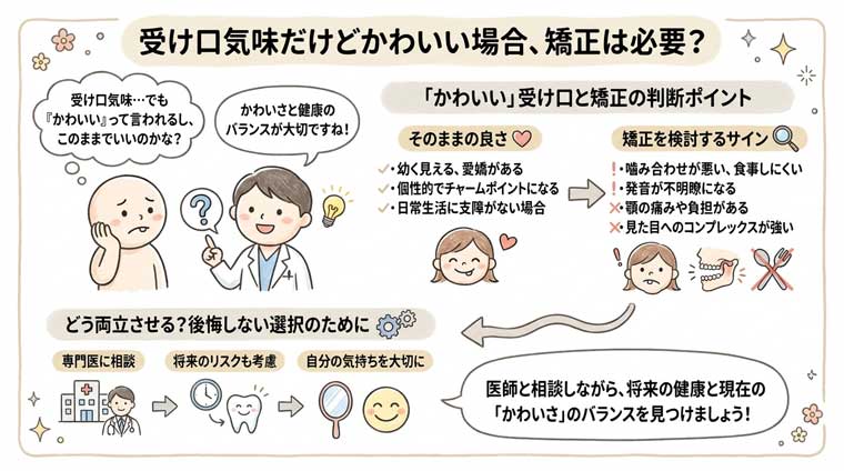 受け口気味だけどかわいい場合、矯正は必要？