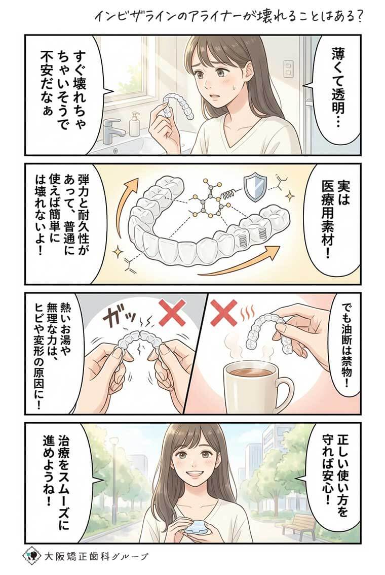インビザラインのアライナーが壊れることはある？