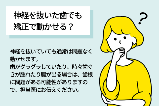 神経を抜いた歯でも動かせる？