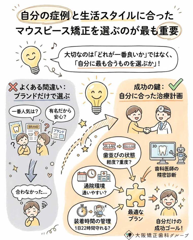 自分の症例と生活スタイルに合ったマウスピース矯正を選ぶのが最も重要