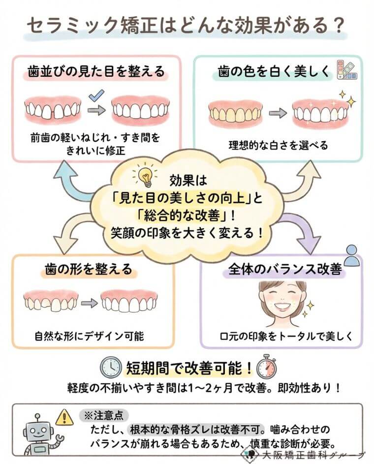 セラミック矯正で得られる主な効果