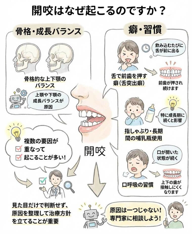 開咬はなぜ起こるのですか？