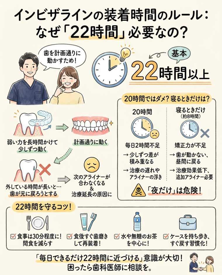 装着時間のルール：なぜ「22時間」必要なの？の図解