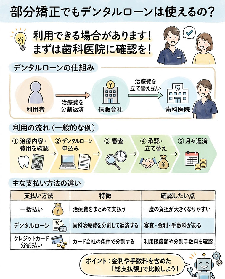部分矯正でもデンタルローンは使えるの？の図解