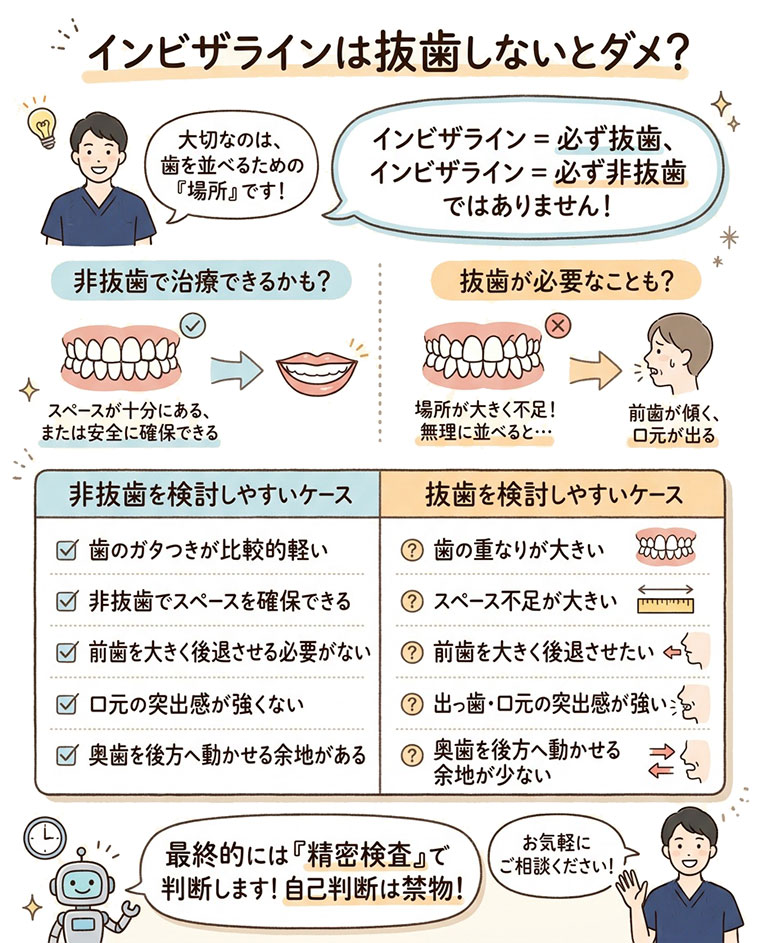 インビザラインは抜歯しないとダメ？の図解