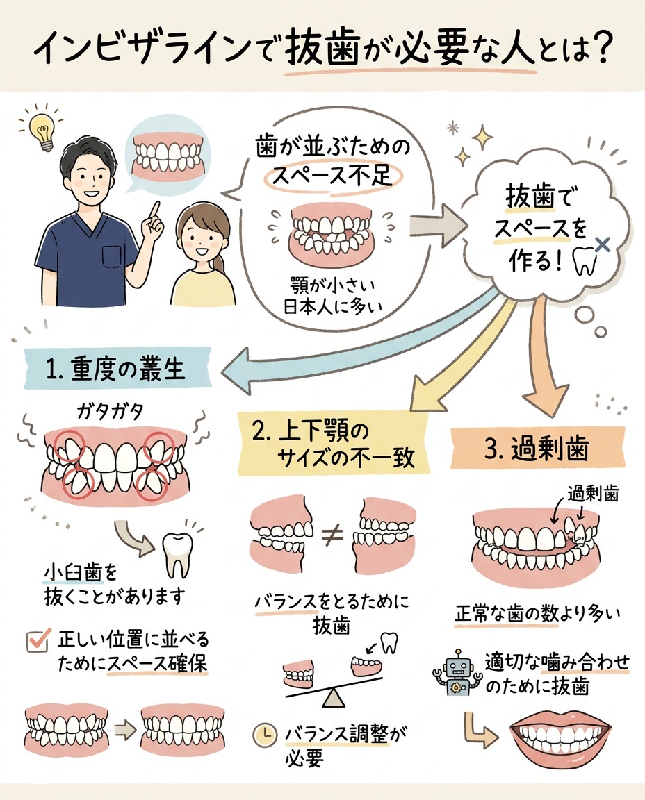 インビザラインで抜歯が必要な人とは？の図解